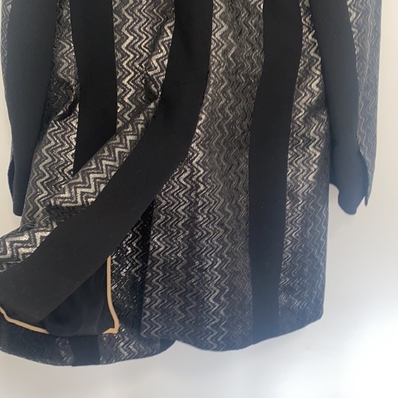 Chloe Metallic Chic Fall Black Blazer Jacket - Picture 6 of 11